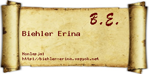 Biehler Erina névjegykártya